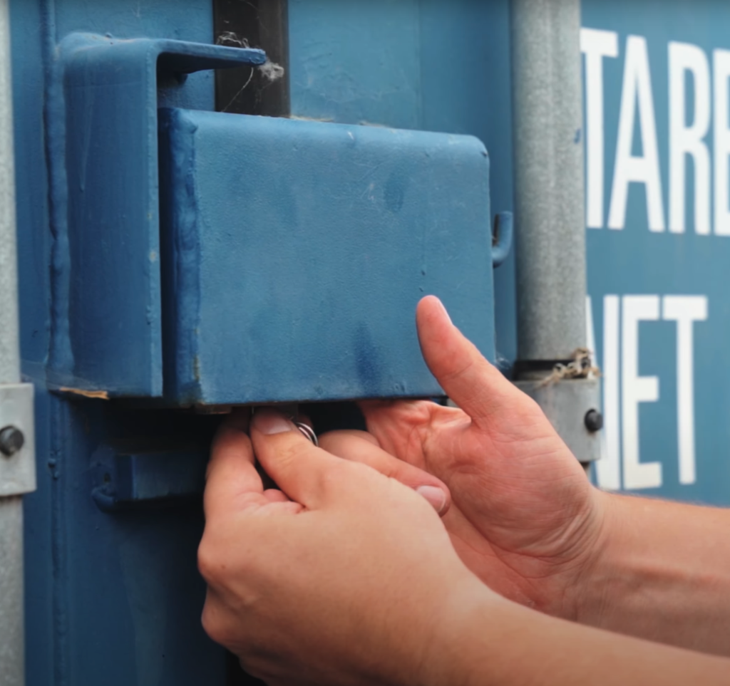 Blue Box Storage Shipping Container Lock